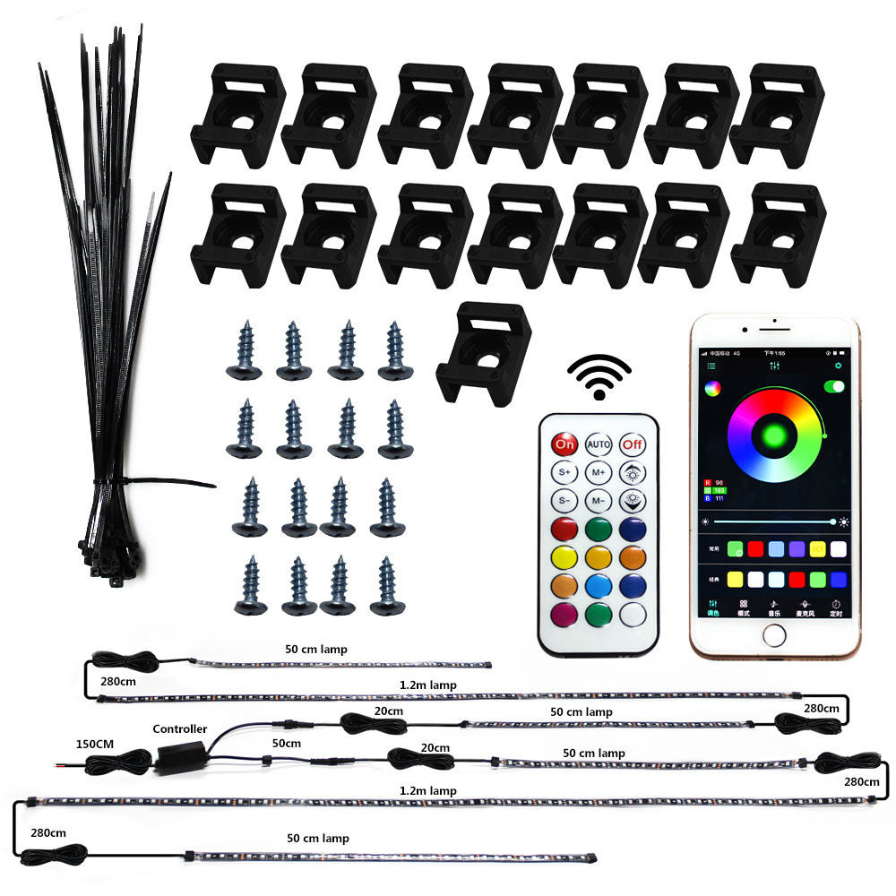 Dream Chasing Color Car Underglow Kit Neon Lights 50cm 120cm Waterproof