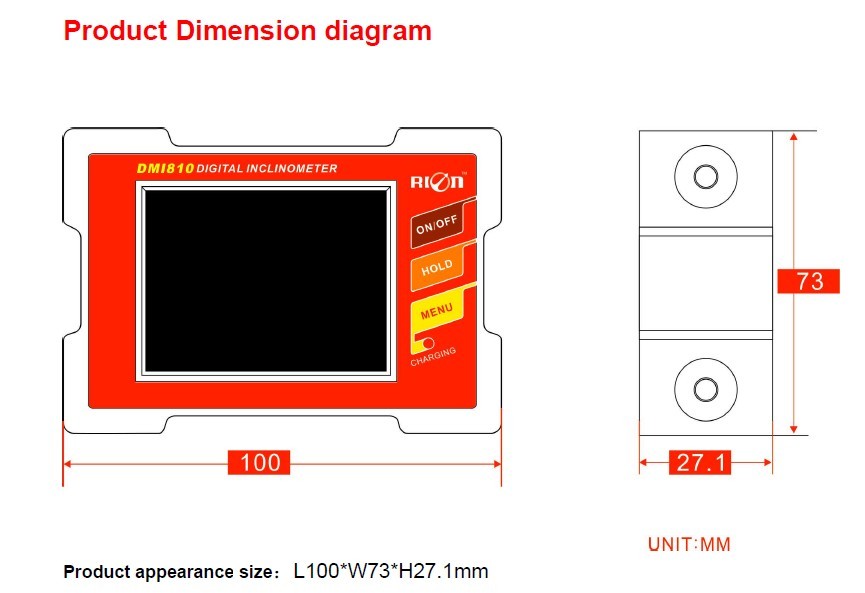 Auto Angle High Accuracy Digital Inclinometer Data Store Industry Grade