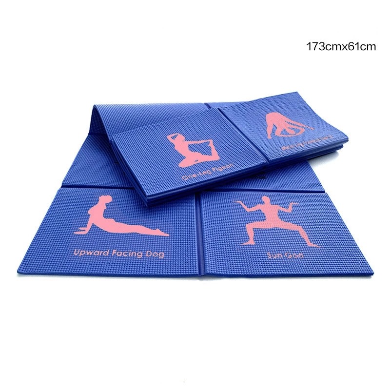 Portable Foldable Gym PVC Material 8mm Non Slip Yoga Mat For Exercise Bodybuilding