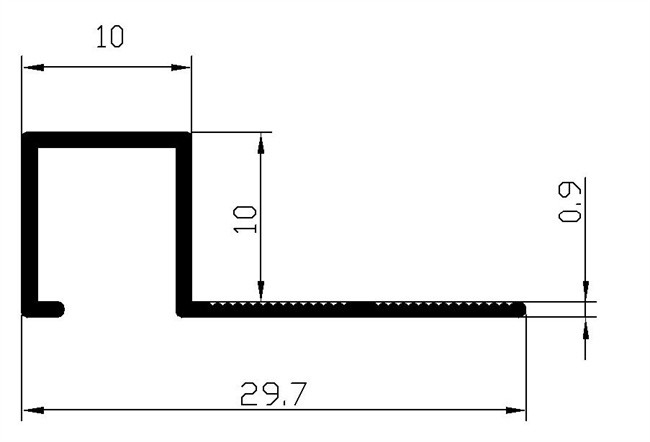 Matt Satin Square Tile Edging Strip , Aluminum Tile Edge Trim 10X10X2500mm