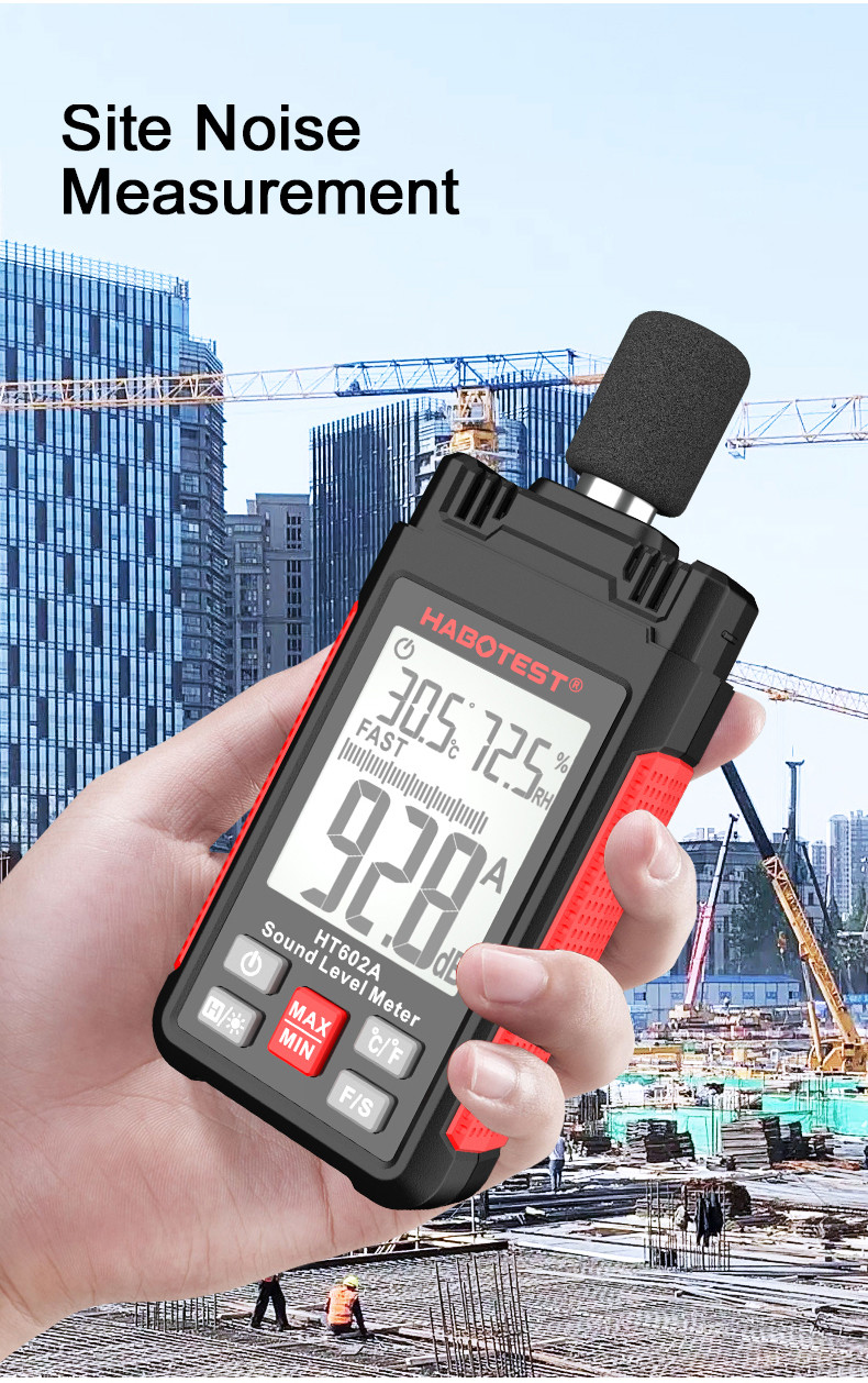 HT602A Sound Level Meter Digital Handheld DB Meter Sonometros Noise Audio Level Meter 30-130dB Decibels Mini Sound Meter