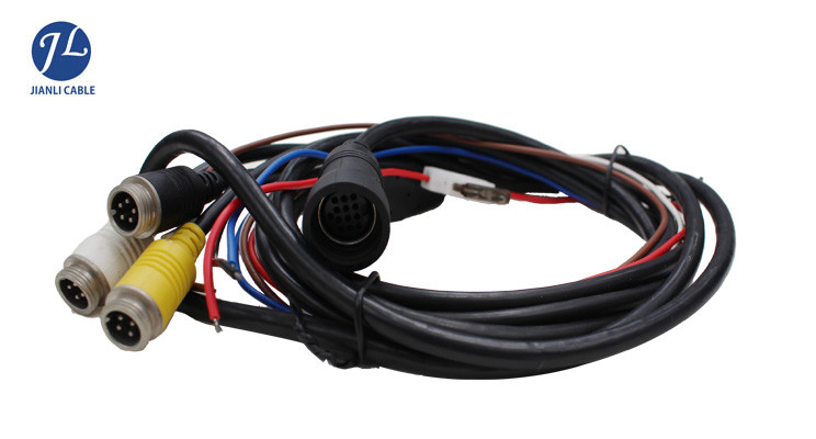 12V 24V 13 Pin Din Cable For Rear View System , Video And Power Cable Single Shielding
