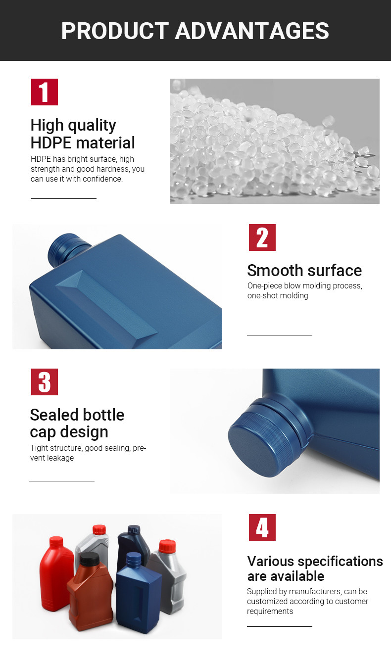 500ml 1000ml Engine Oil Bottle One Shot Molding Fuel Oil Bottle