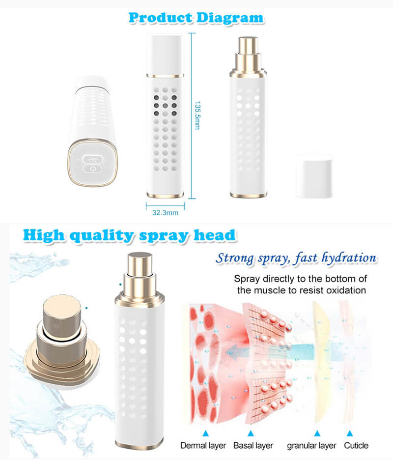 Portable Facial Hydrogen Mist Sprayer Rechargeable PEM Deep Moisturizing WEIZI