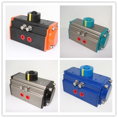 PTFE Coated pneumatic rotary Actuator , ISO5211 / DIN3337 Pneumatic Piston Actuator rack and pinion