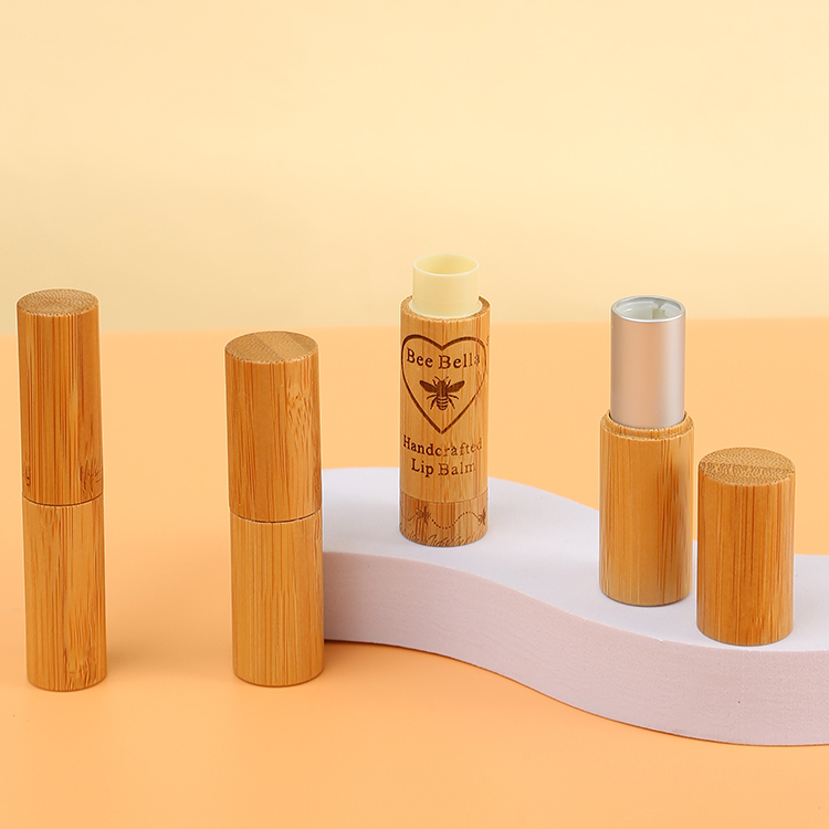 3g 5g Lip Balm Container Round Bamboo Lipbalm Packaging Tubes for Sustainable and Environmentally Friendly Beauty