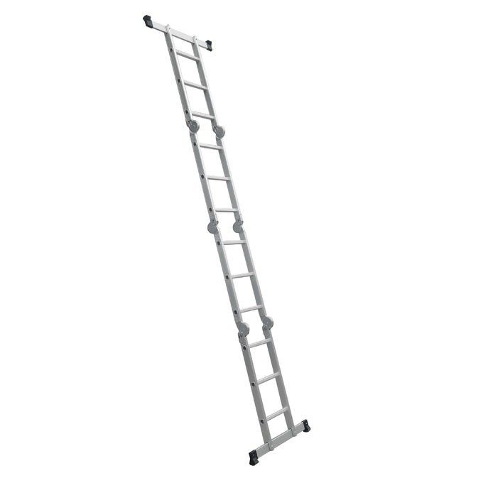 A Frame Durable Foldable Aluminum Ladder 4x3 Easy Storage And Transport