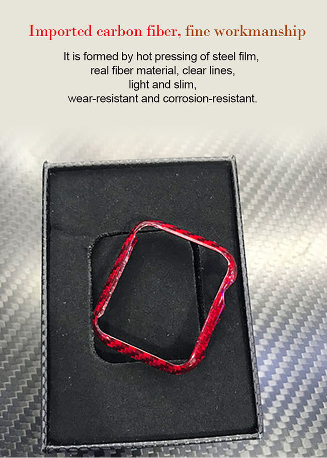 Lightweight Red Glossy Carbon Fiber Apple Watch Case 44mm