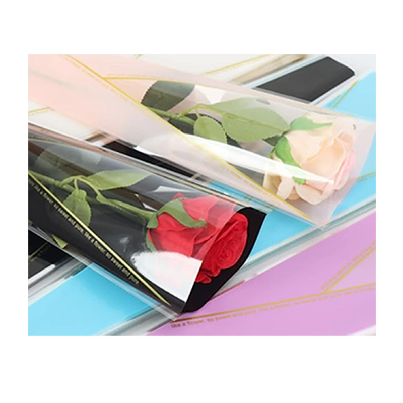 Perforated Eco Pp Cellophane Flower Bouquet Sleeves Customised Printed Transparent