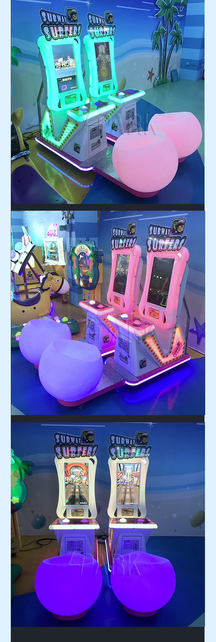 220V Electronic Amusement Game Machines Subway Parkour With Seat