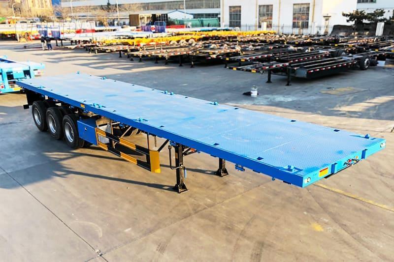 CIMC cheap 3 axles high Steel Cargo Hot Sale 20ft 40ft Container Chassis with lock Low Flat Deck transport Flatbed Semi Trailer