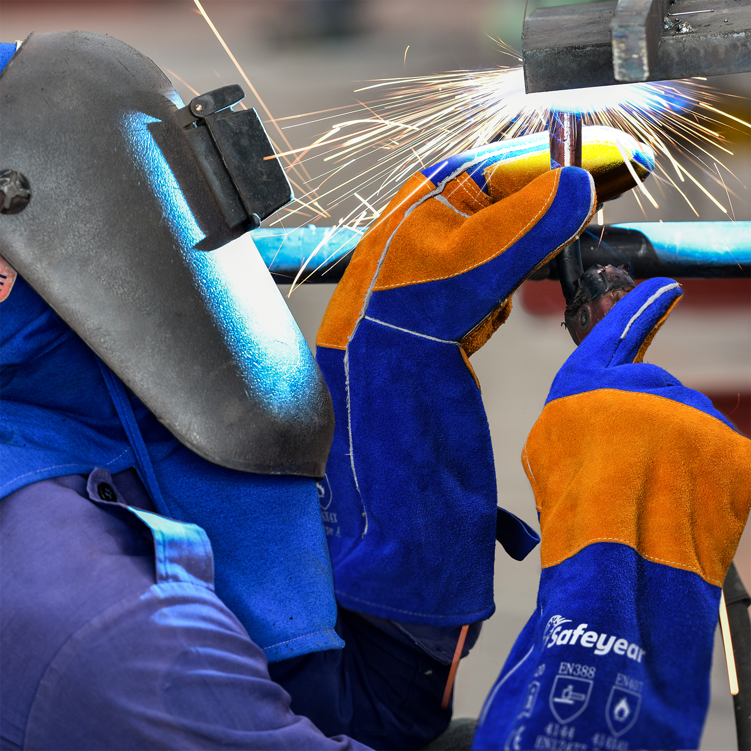 SAFEYEAR 16in Safety Working Gloves Welding Gloves Heat Resistant Flome Resistant