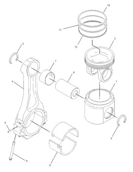123-4268 Ring 1234268 Single Piston R Engine 7I-7181 Cylinder Liner 7I7181 Piston