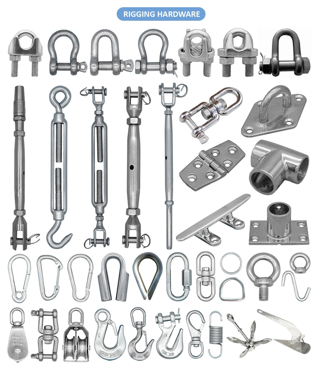 Imperial Galvanized G2130 Type Carbon Steel Drop Forged Screw Pin Anchor Bow Shackle
