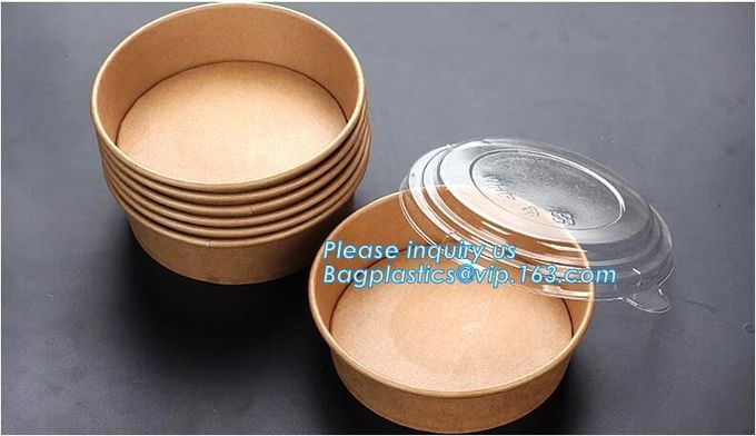 Salad Cup, Soup Cup, Salad Bowl, Soup Bowl, Large Capacity Disposable Kraft Paper Bowl With Paper Lid Eco Takeaway Food 2