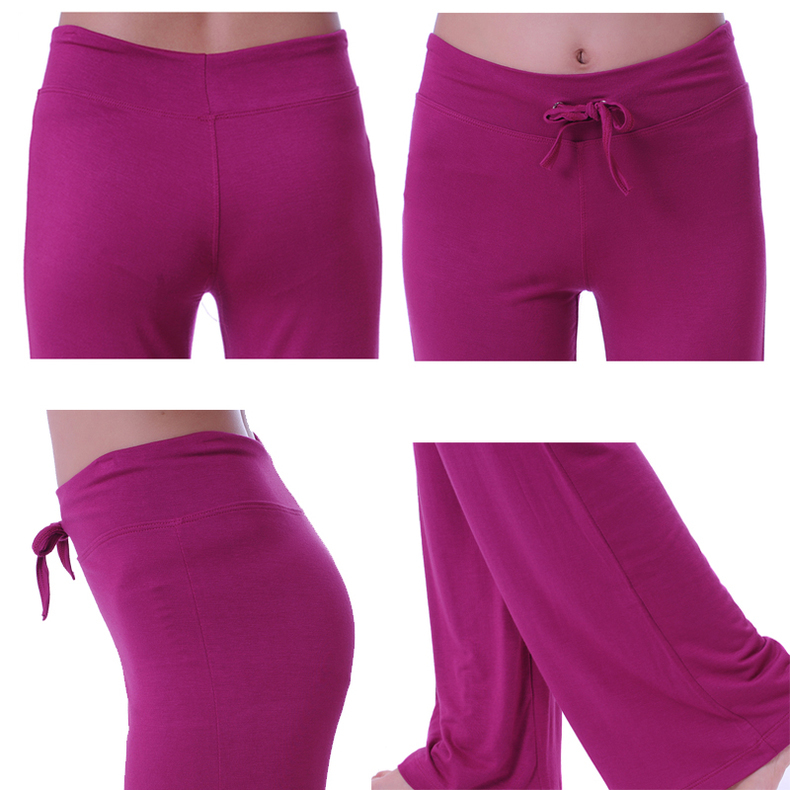 Wide Leg Women'S Bamboo Yoga Pants , Bamboo Gym Clothes OEM Service