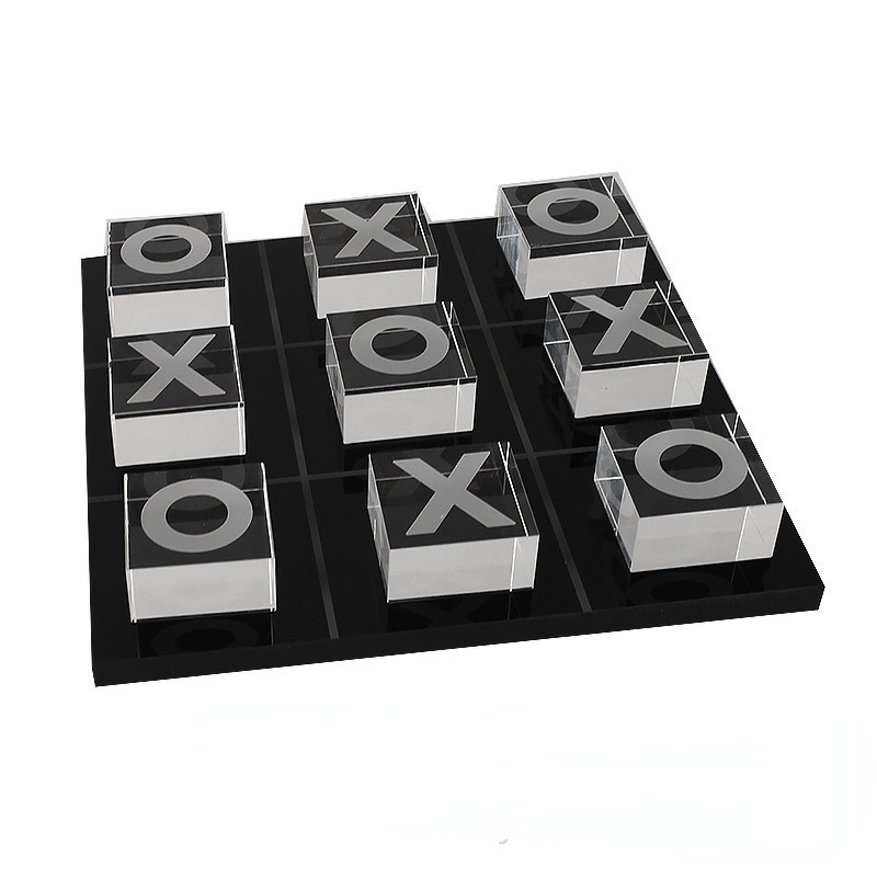 Custom Acrylic Game Set XO Lucite Chess Board 30x30cm For Entertainment