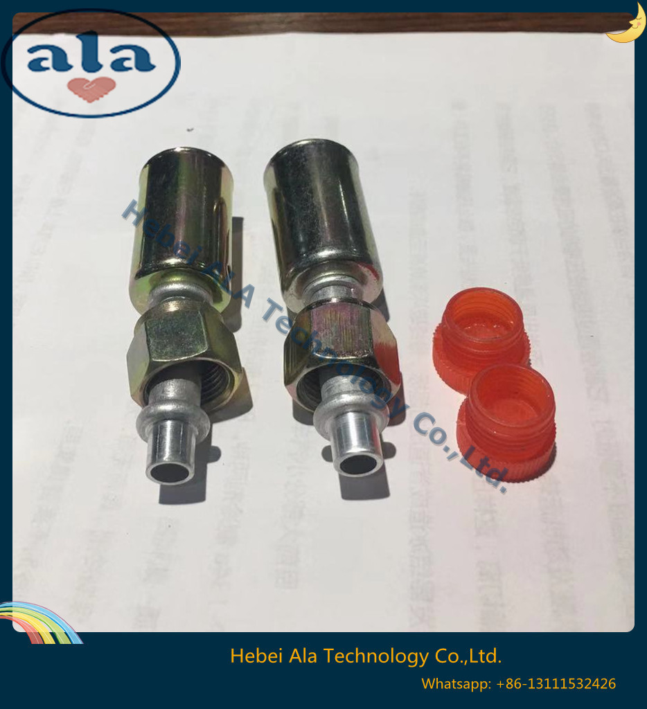 Female O-Ring fittings Aluminium joint with iron cap Connectors auto air conditioning hose ends ACO-ring female fittings