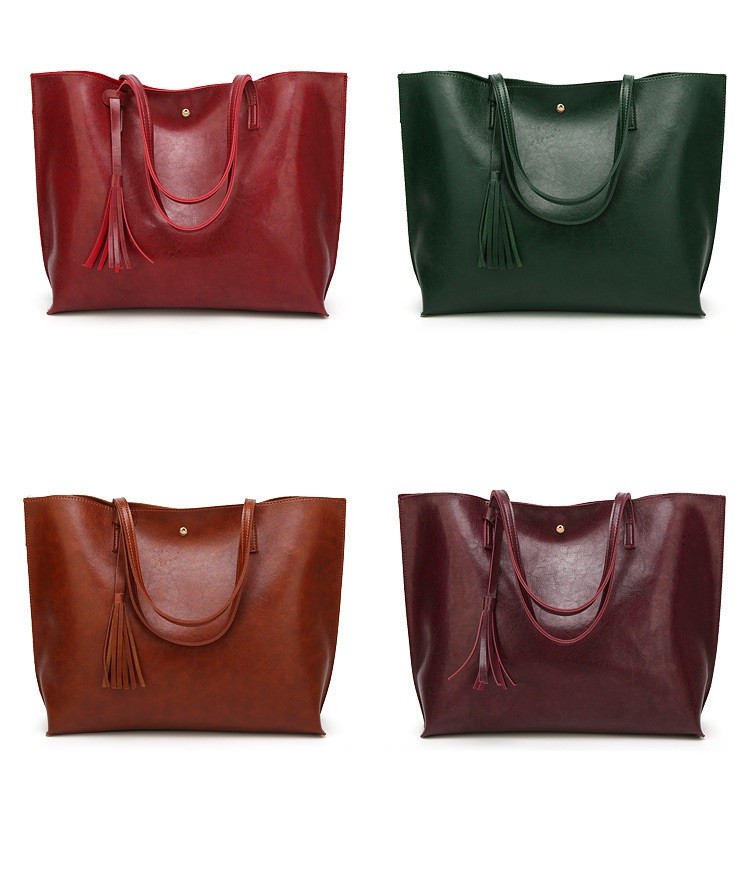 36x33x11 Cm Women Brown PU All Leather Tote Bag