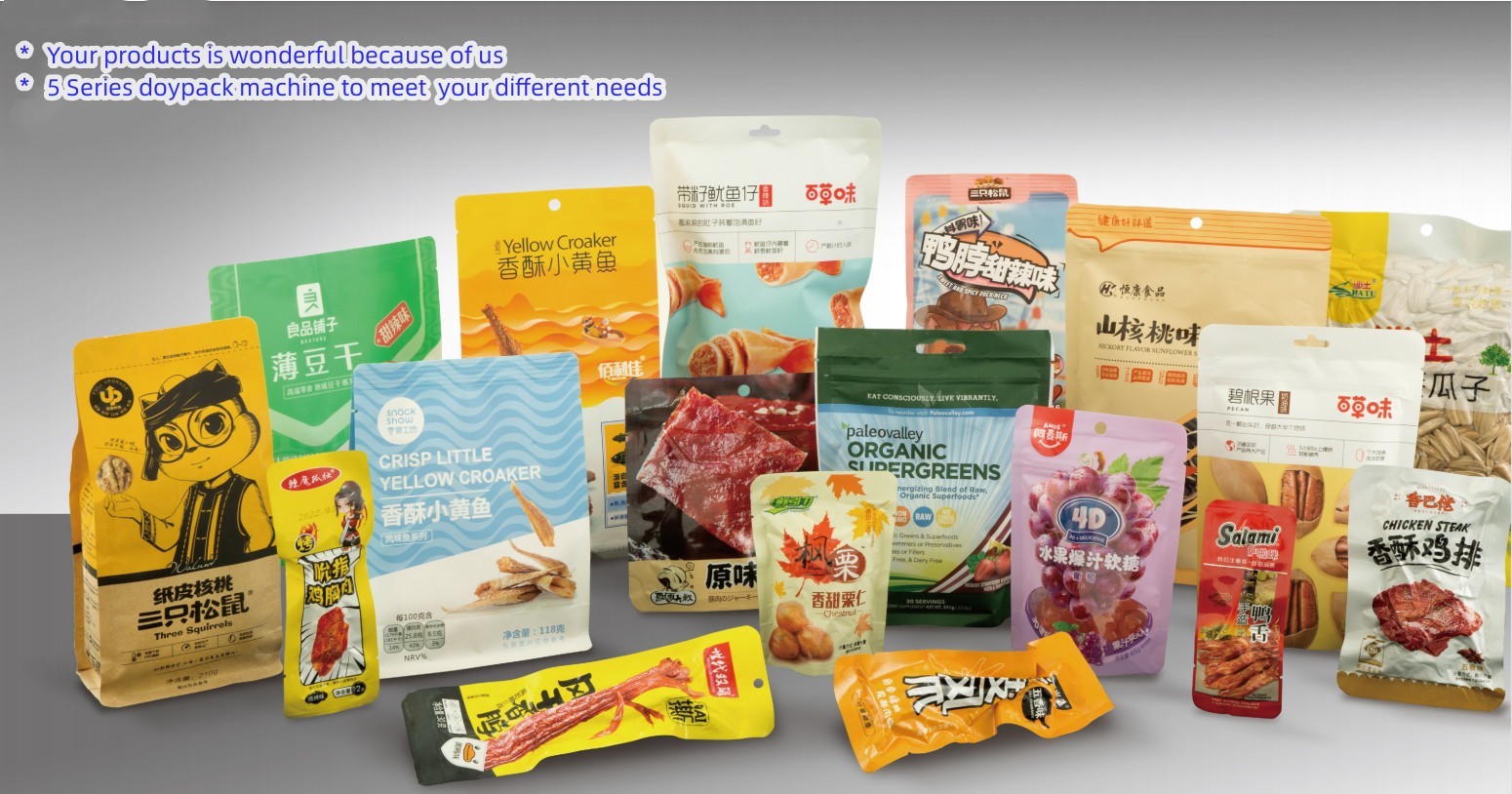 High Speed 100BPM Rotary Automatic Vacuum Packaging Machine For Dried Meat Dumplings