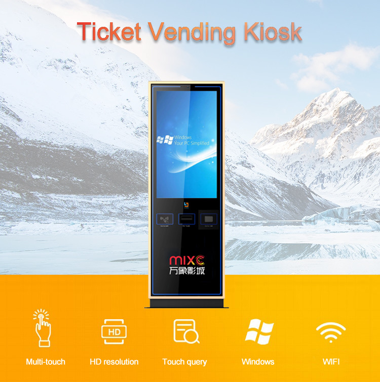 43 Inch Food Ordering Self Service Bill Payment Cash Acceptor Ticket Vending Machine