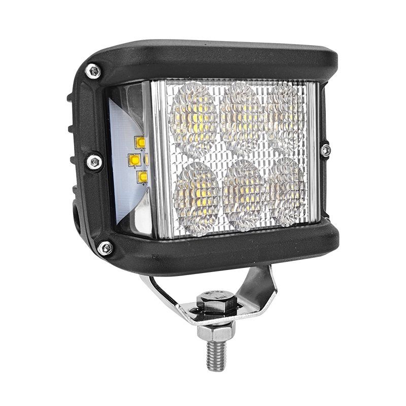 36W 12V 24V Flood Beam Dual Color Side Strobe LED Working Light