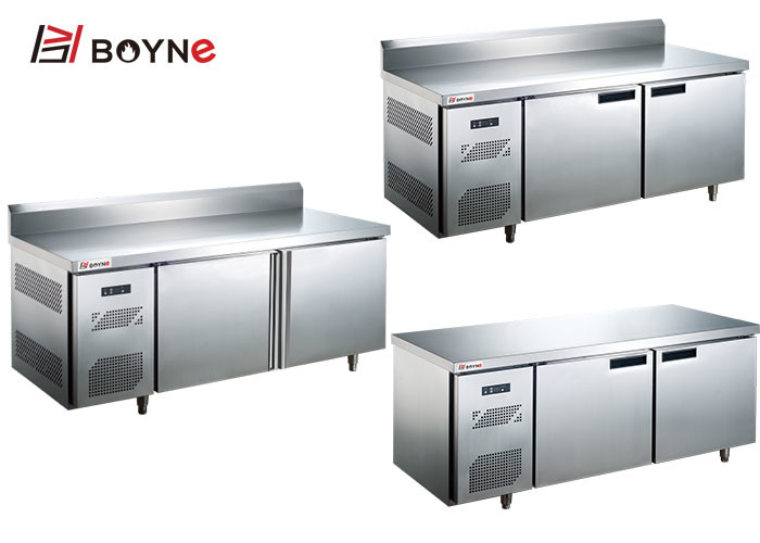 Hotel Industrial Catering Fridge Glass Door Display Work Bench Freezer
