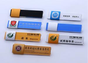 Buy cheap Aluminum Custom Magnetic Name Badges , Engraved Metal Name Tags With Safety Pin product