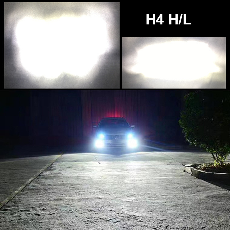 JALN7 Car Led Headlight H4 60/55W 12000LM 6500K High Beam Low Beam Bulb 12V White Motorcycle Head Lamp