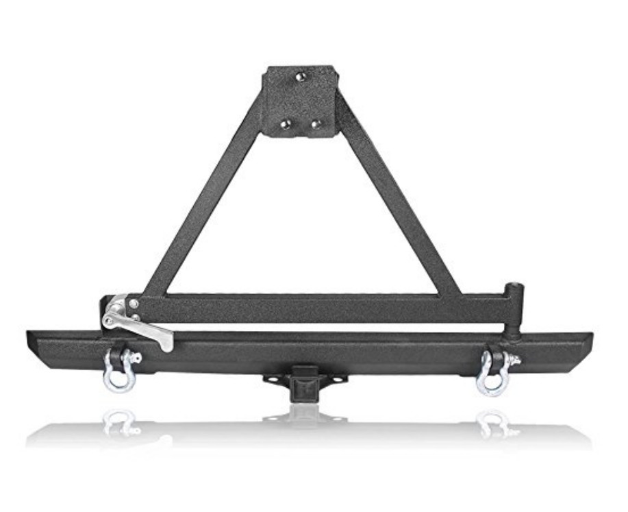 TJ spare tire frame Rear Bumper for Jeep TJ Black Steel Recovery Bumper for TJ Wrangler Simple version