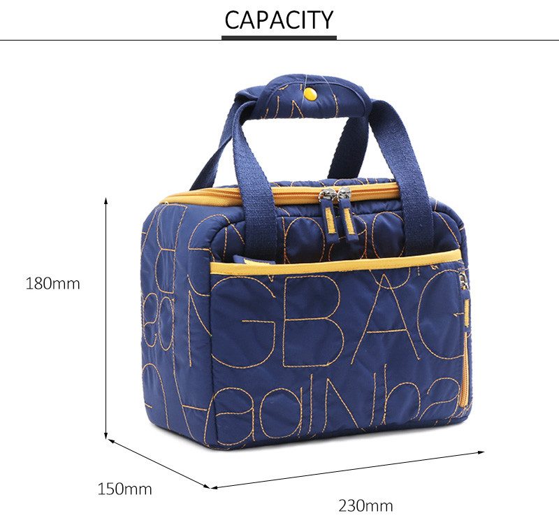 Zipper Fashion Eco Canvas Insulated Lunch Cooler Bags