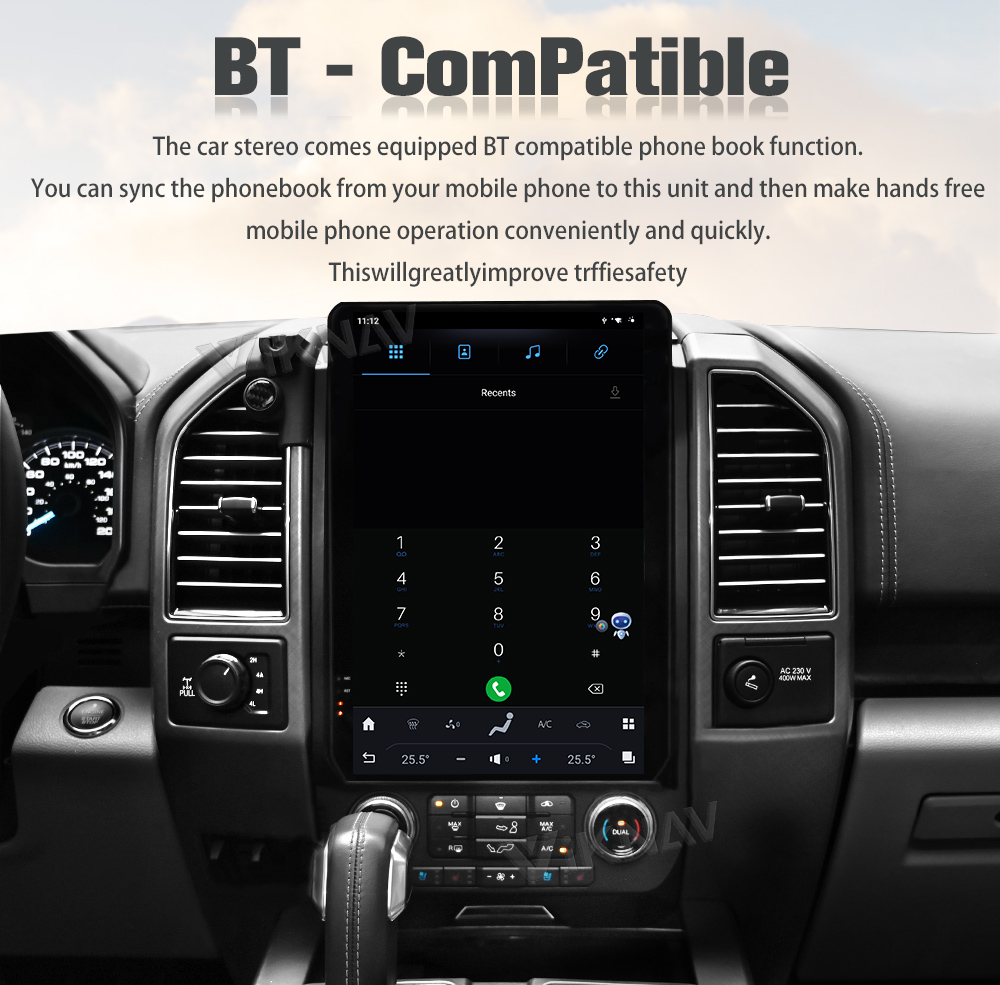 Android Auto Head Unit For Ford Raptor F150 F250 / F350 / F450 2015-2020 Touch Screen 14.5 Inch GPS Navigation Carplay