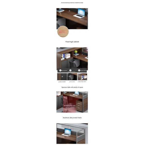 ISO9001/ISO14001 Certified Staff Office Desk and Chair Combination for 2 or 4 People