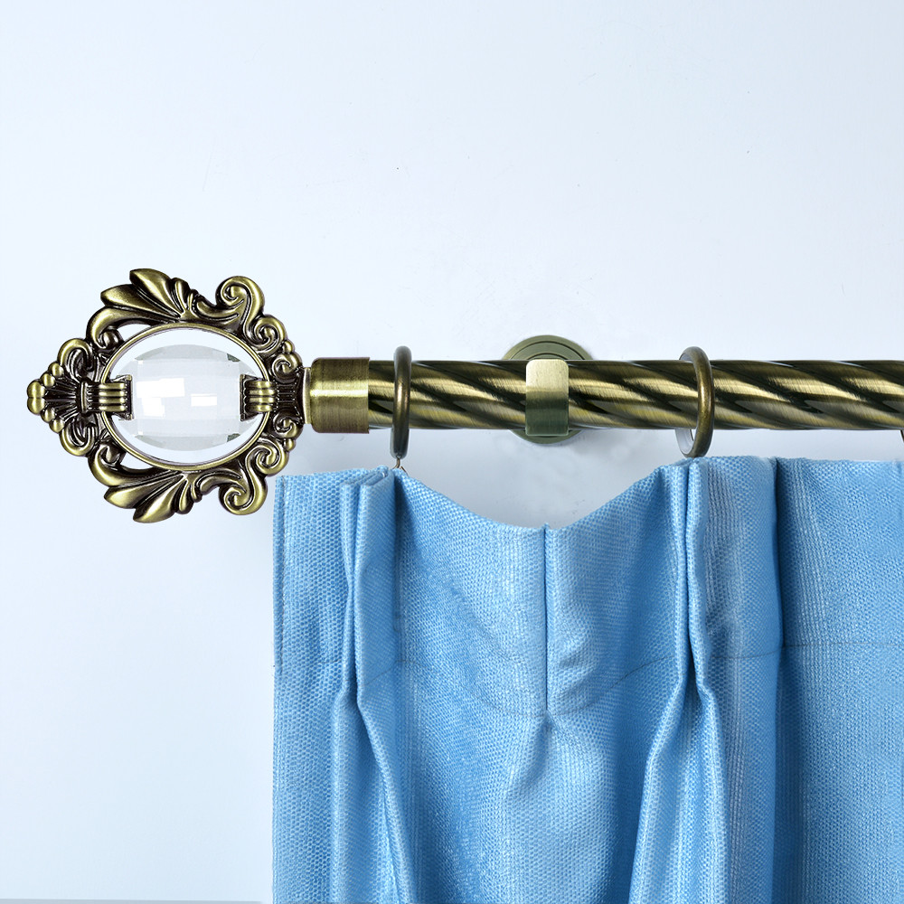 Crown-shape crystal curtain head curtain finials Customized curtain rod set double bracket