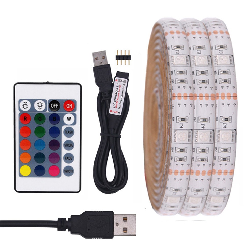 5V USB 5050 Self Adhesive LED Strip RGB 5000mm Addressable Led Strip