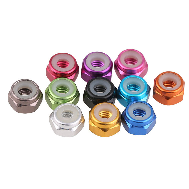 M2-M5 Aluminum Alloy Lock Loose Lock Nut Locking Self Locking Nylon Ring Color Nut