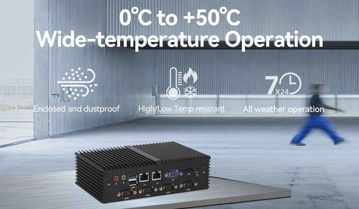 Intel Celeron J1900 Processor Fanless PC DDR3L 8GB With 7COM 2LAN Industrial PC