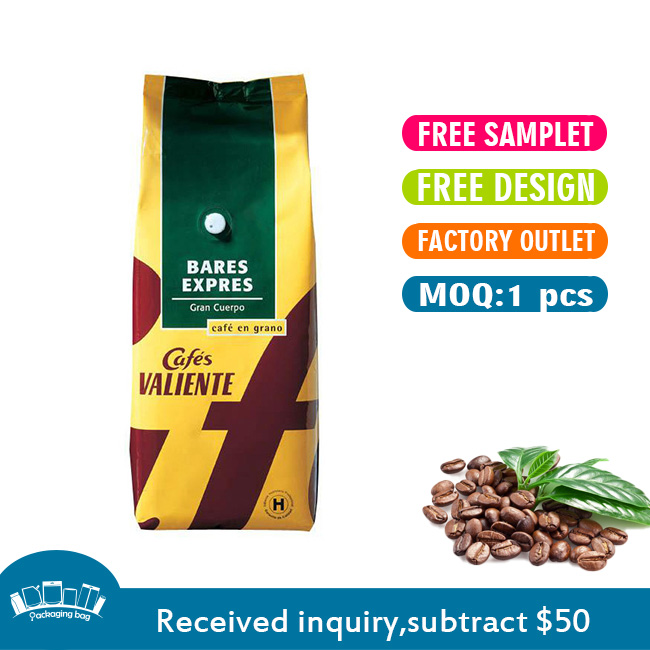 Width 160mm Coffee Packaging Pouch FDA 8oz Printed Empty Coffee Bags