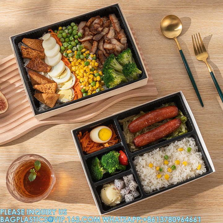 Disposable Biodegradable Fast Food Box, High Grade Commercial Sushi Wooden Box Salad Packing Box