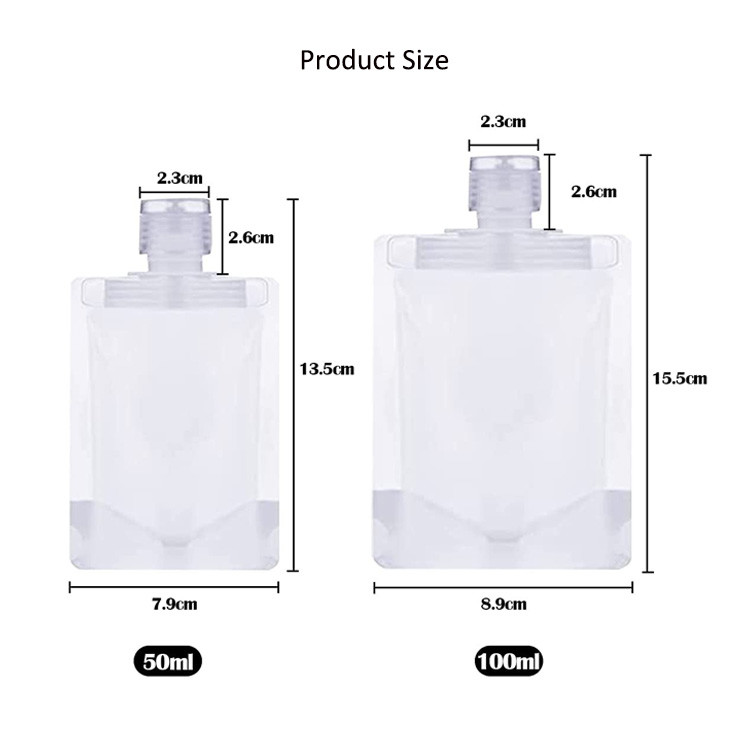 30ml 50ml 100ml Travel Clear Makeup Pouch Plastic Toiletry Containers Refillable Empty