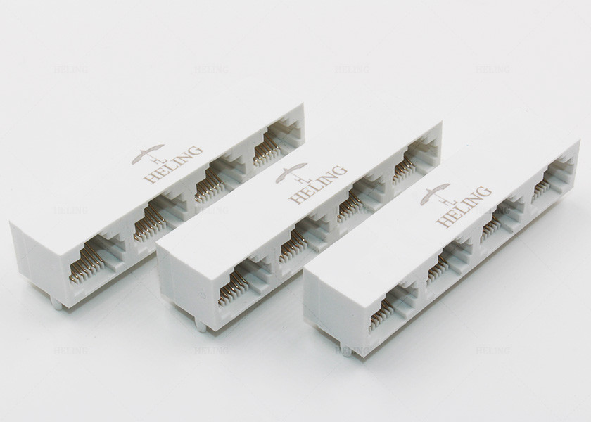 ABS Resin Housing THT Rj45 Multiple Port Connectors MJ5688L-W014-BRN1