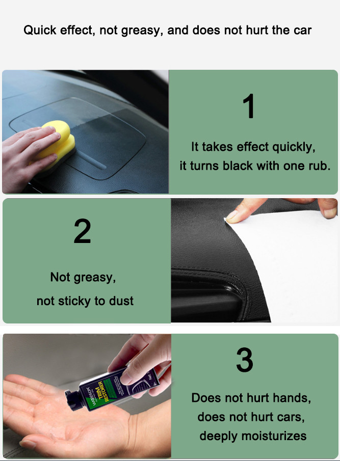 Antiaging Aerosol Car Wax Spray Polish Black Plastic Trim Restorer 100ml