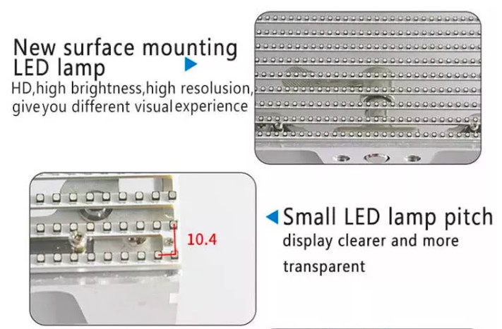 IP43 / IP65 Transparent Led Display Screen Soft Film P2.9-5.2 p3.9-8.9
