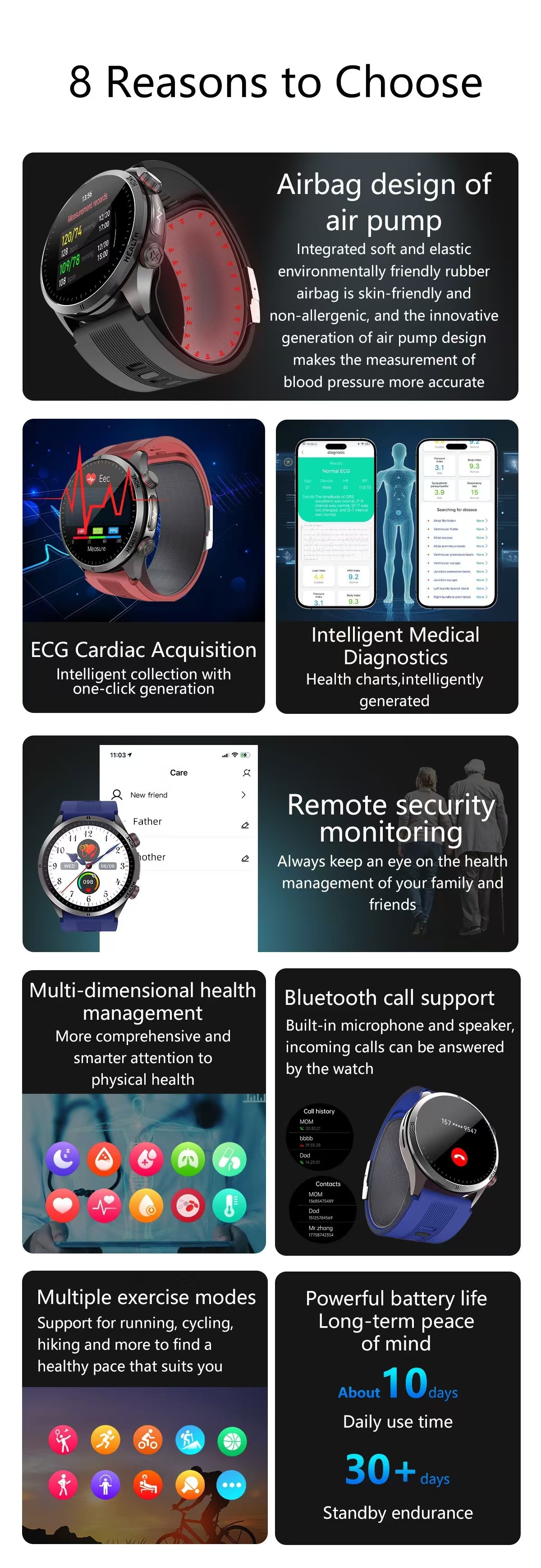 S26 Health Smart Watch 1.43-Inch AMOLED Blood Oxygen Air Pump Blood Pressure Smart Watch