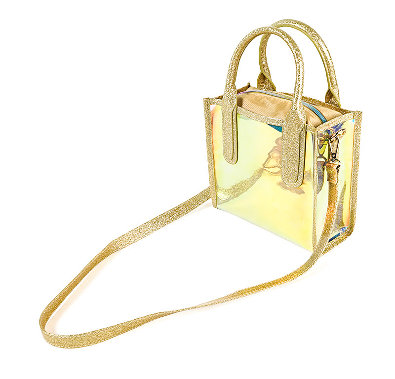 Transparent Iridescent Reusable Waterproof PVC Tote Bag