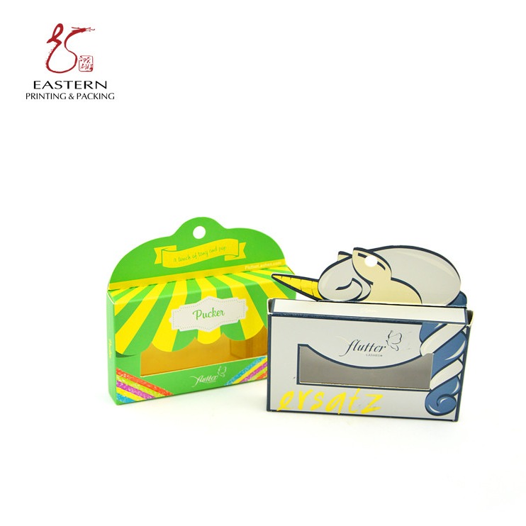 Foldable 350gsm White Cardboard Eyelash Packaging Box Crown Shaped