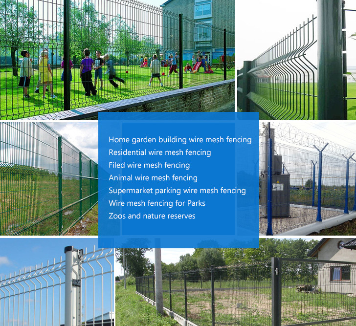 1230mm 3D Curved Triangle Fence Panel BRC Mesh Fencing For School rustproof
