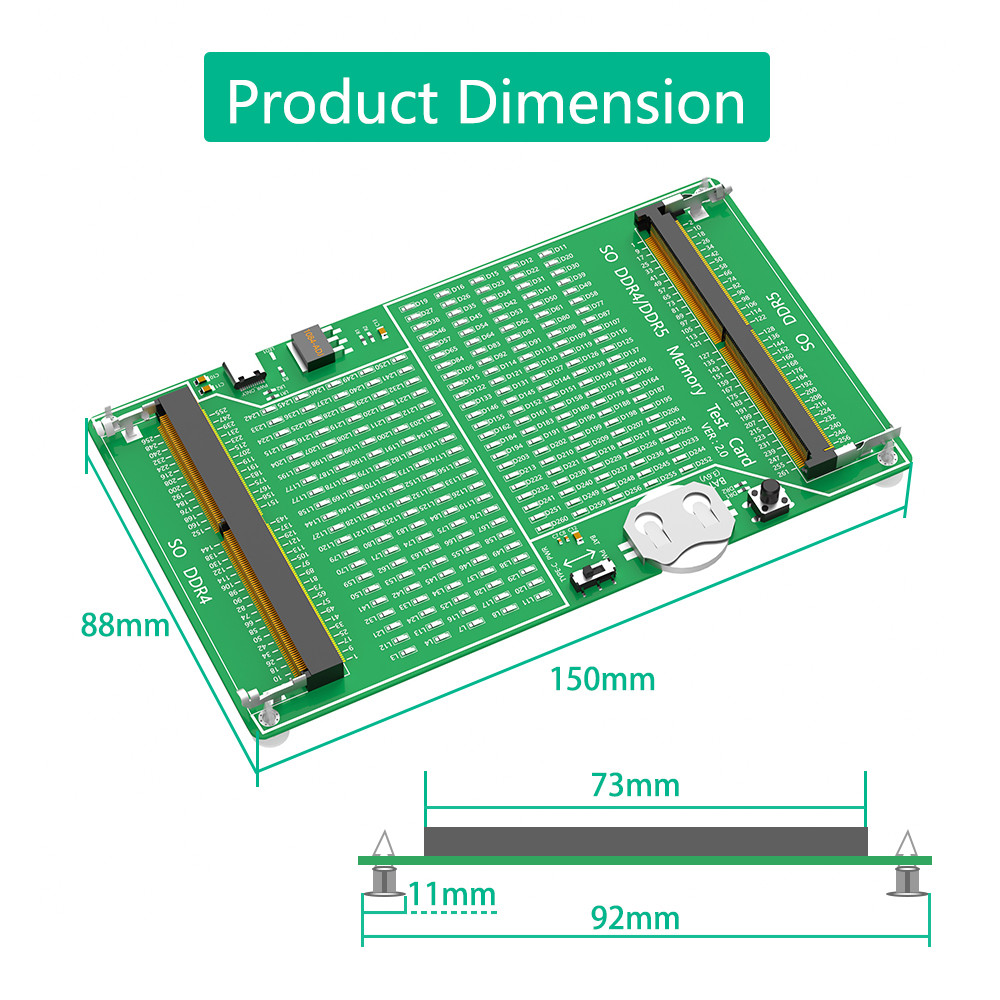 Laptop DDR4 DDR5 Memory Test Card Adapter PCB Circuit Test Tool