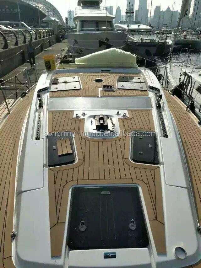 Anti-Slip Synthetic Teak PVC Boat Deck in Teak or Grey for 25m/Roll Length