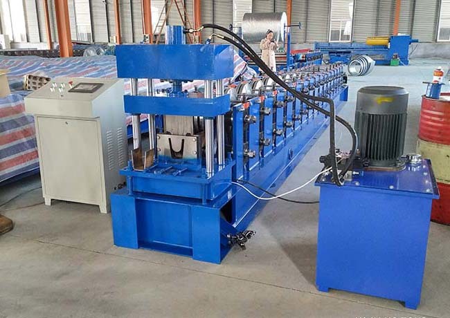Metal C U Purlin Roll Forming Machine Drive Mode Chain And Sprocket Sidewall 16mm